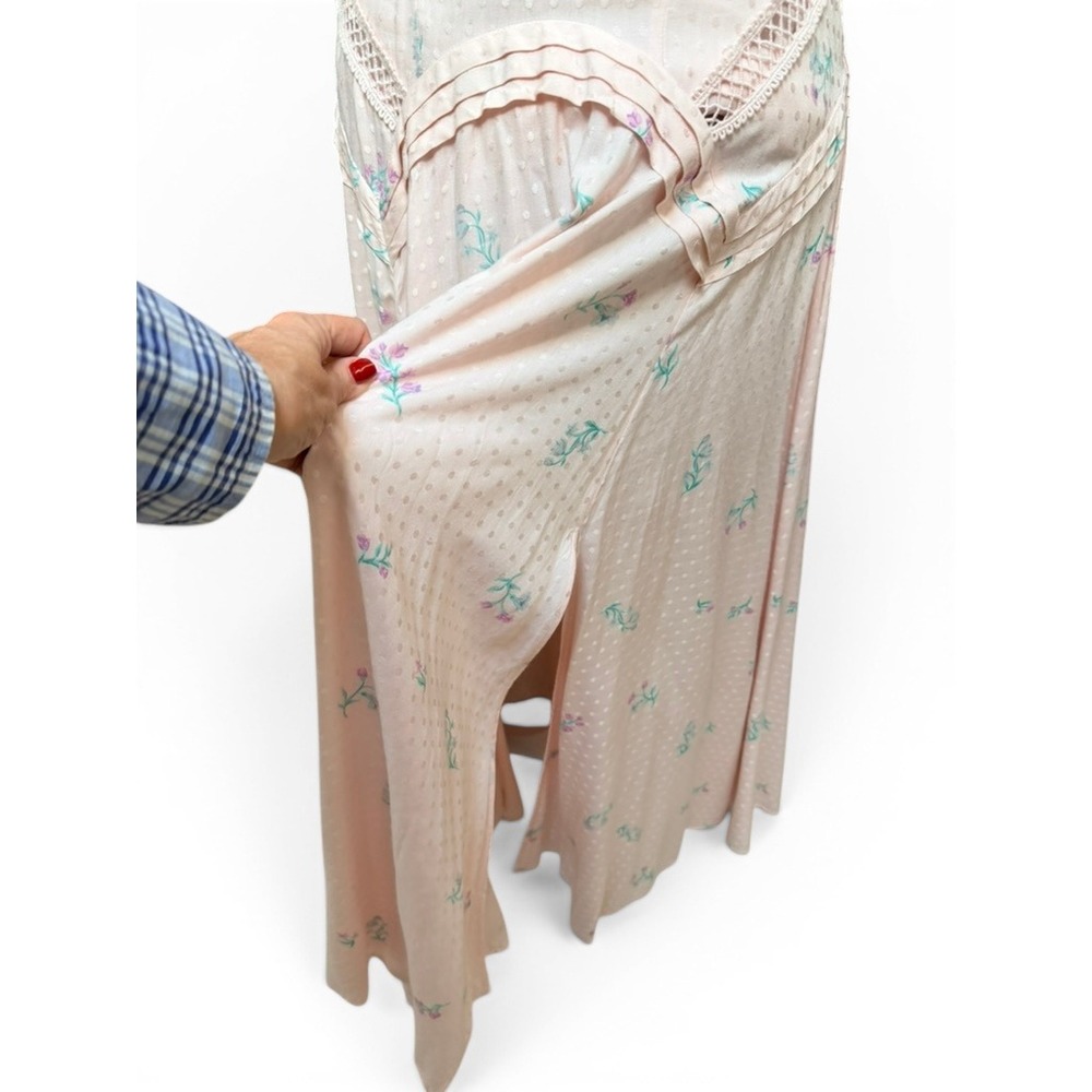 Free People Dress Women 6 Pink Still In Love Floral Maxi Boho Coquette Cottage - Picture 9 of 13